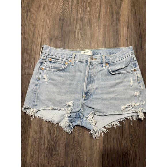 AGOLDE Denim Blue Parker Vintage Cut Off Distressed Shorts Size 29 Festival